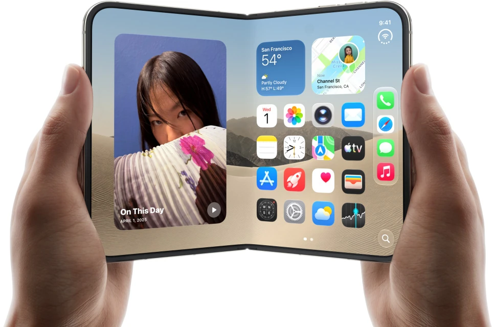 iPhone Duo aberto em uso