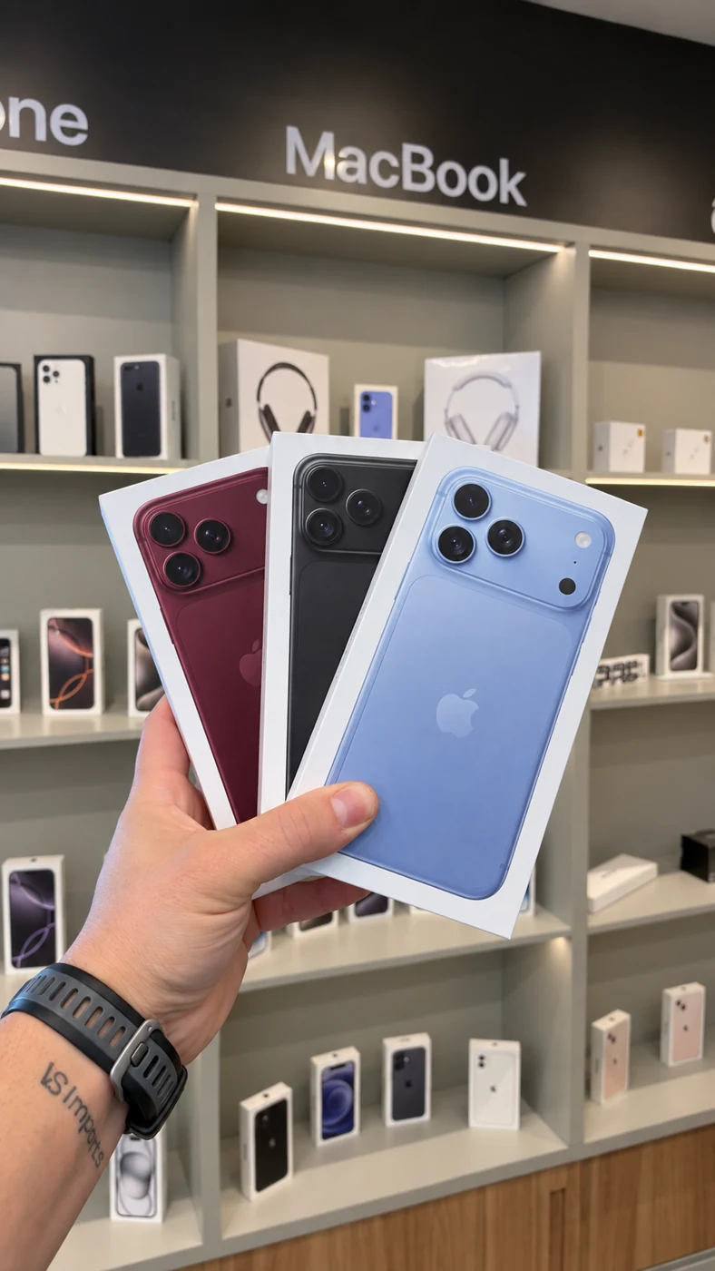 Mão segurando um iPhone